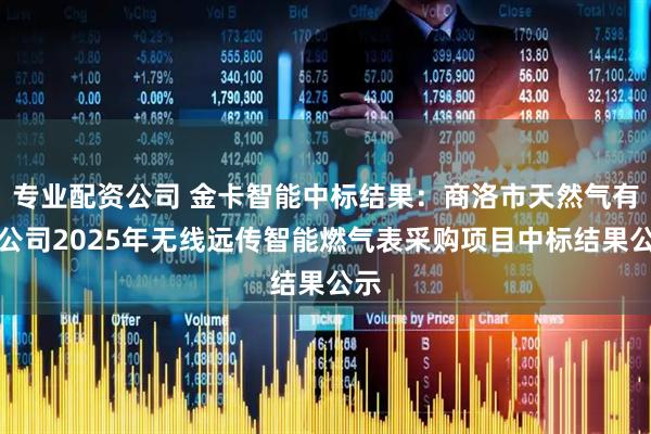 专业配资公司 金卡智能中标结果：商洛市天然气有限公司2025年无线远传智能燃气表采购项目中标结果公示